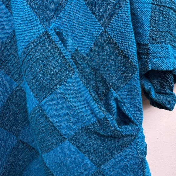 Mill Valley Clothing Company Size Medium Hobo Shirt Blue Harlequin Tunic Top - Picture 5 of 8